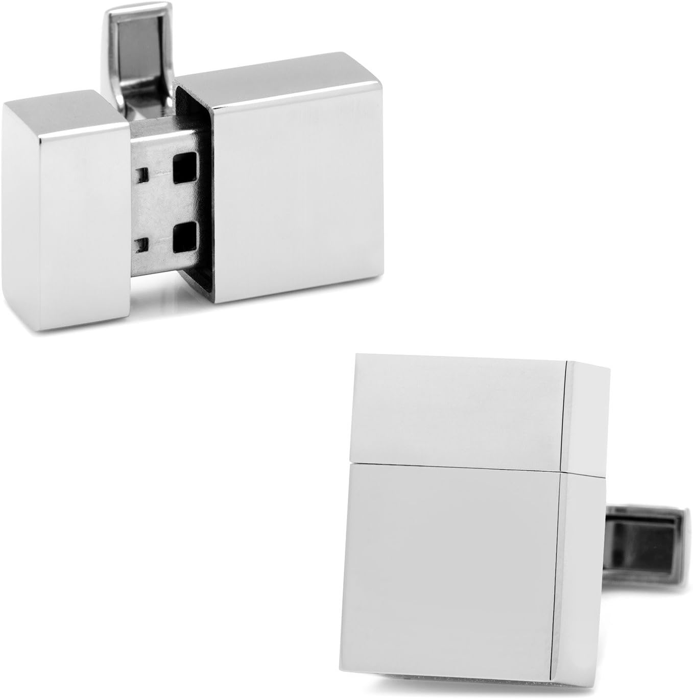 CUFFLINKS INC Stainless Steel 8GB USB Flash Drive Cufflinks (Silver)