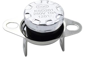 GQNDGN KSD201 120-10A Thermostat Temperature Thermal Control Cutoff Switch Sensor Fits for Microwave Thermostat, to many kinds of small appliances 1 Pcs