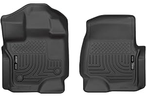 Husky Liners Weatherbeater Floor Mats | Fits 2015 - 2024 Ford F-150 (Includes 2022 - 2024 Lightning) SuperCrew & SuperCab | Front Row, 2-pc Black - 18361