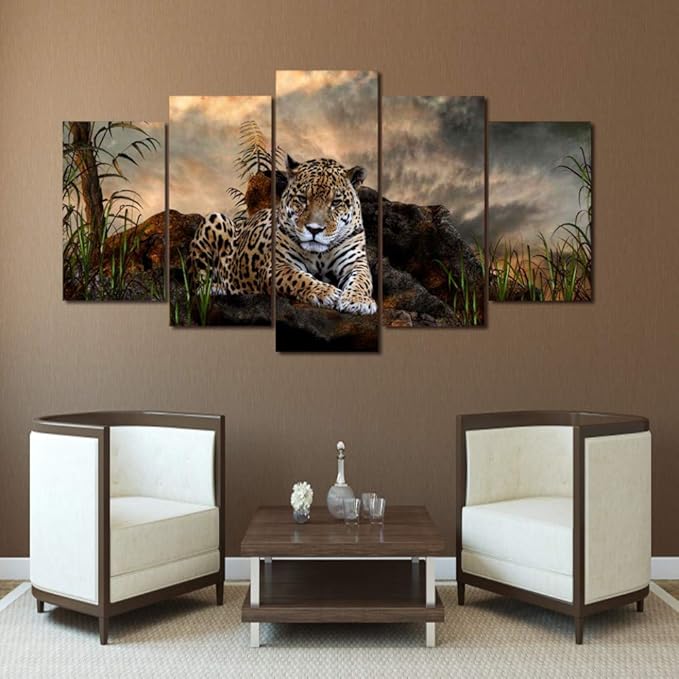 HD Impreso Animal Leopardo Pintura Lienzo de Impresión Habitación