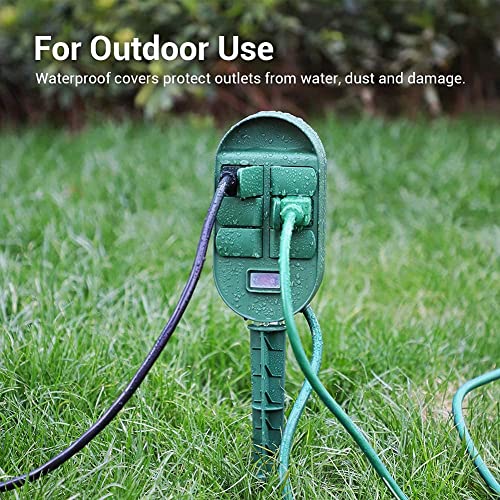 DEWENWILS Outdoor Power Strip Stake, Weatherproof Yard Stake Switch