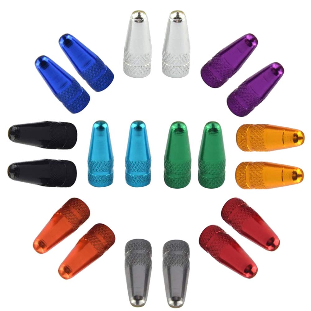 WENTS 20 PCs Bicycle Presta Valve Cap, Dust Caps for Bikes,Anodized Valve Caps,French Style Bicycle Bike Tire Caps Dust Covers, Multi Color