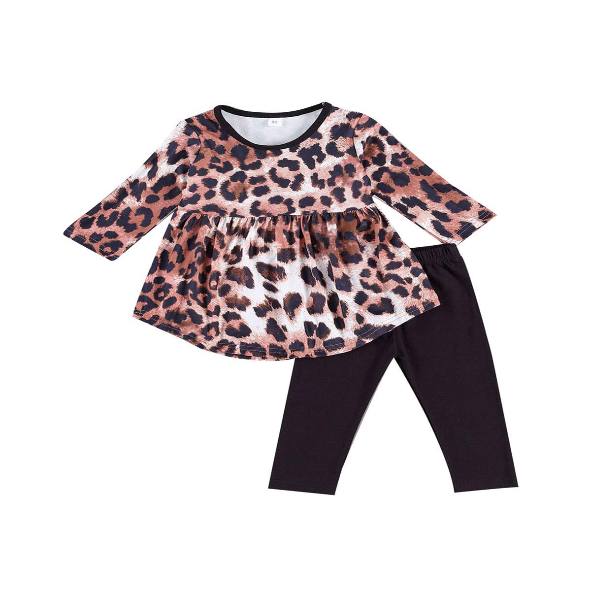 Buy MiliMaDa Toddler Baby Girl Leopard Print Clothes Round Neck Top