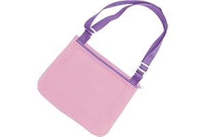 UTTPLL Colorful Mesh Beach Bag Adjustable Kids Quick Dry Net Tote for Seashell Collecting Sand Toy Swimming Accessories
