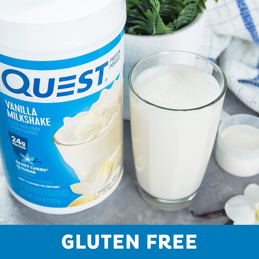 Quest Nutrition Vanilla Milkshake Protein Powder, High Protein, Low Carb, Gluten Free, Soy Free, 25.6 Ounce (Pack of 1): Health & Personal Care