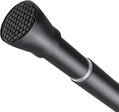 ZipGlo Tension Rod 113-197 cm Extendable Curtain Pole Black