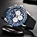 Mens' Watches Chronograph Sport Watch Waterproof Date Quartz Wrist Watch in Black Silicone Band