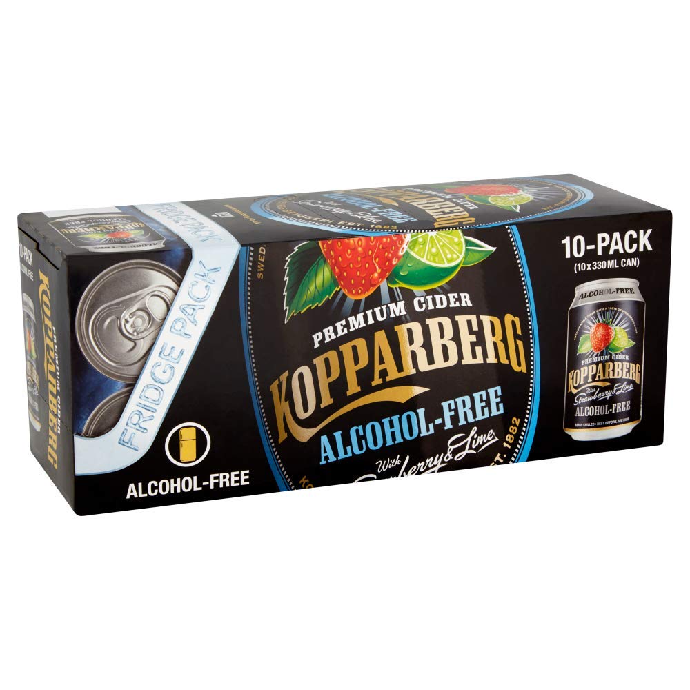Kopparberg Premium Cider Alcohol Free with Strawberry and Lime, 10X330