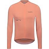 Santic Men's Cycling Jersey Long Sleeve Pro Bicycle Bike Shirt Full Zipper UPF 50+ MTB Jersey with Pockets