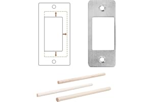 MOSECYOU Deadbolt Restorer Strike Plate Large Version 2-3/4" x 1-1/8", Screw Holes Spaced 2-1/8", Narrow Side and Large Hole 