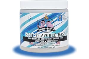 Smoke n Sanity - SnS Beef Flavored Base, Certified Low FODMAP, Vegetarian, Gluten Free, Dairy Free, MSG Free, Ideal for Soups, Casseroles, Gravies, and Sauces, Made in USA, 10 oz Jar