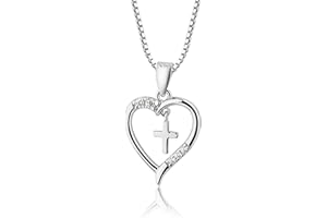 Cherished Moments Girl's Sterling Silver First Communion "Dancing Cross" Heart Necklace