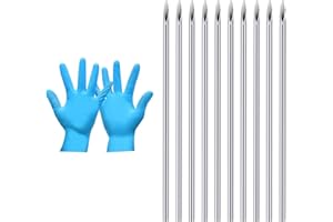 JIESIBAO Mixed Piercing Needles, 12G 14G 16G 18G 20G Disposable Sterile Stainless Steel Hollow Piercing Needles for Ear Nose Septum Belly Tongue Eyebrow Nipple Lip Piercing