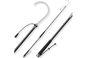 SAN LIKE Fishing Gaff Saltwater Portable Fish Gaff with S316 Stainless Steel Fishing Hook Carbon Fiber Fishing Gaff Non-Slip Grip Handle and Fiberglass Shaft for Saltwater Offshore 3.8'/6'/7.6'