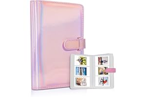 Riosin 108 Pockets Mini Album Compatible with Fujifilm Instax Mini film, Suitable for Instax Mini 12/11/7+/9/Evo/Link 2,2x3"Photo Album for Canon Ivy 2 Printer Kpop Photocard(Magic Pink)
