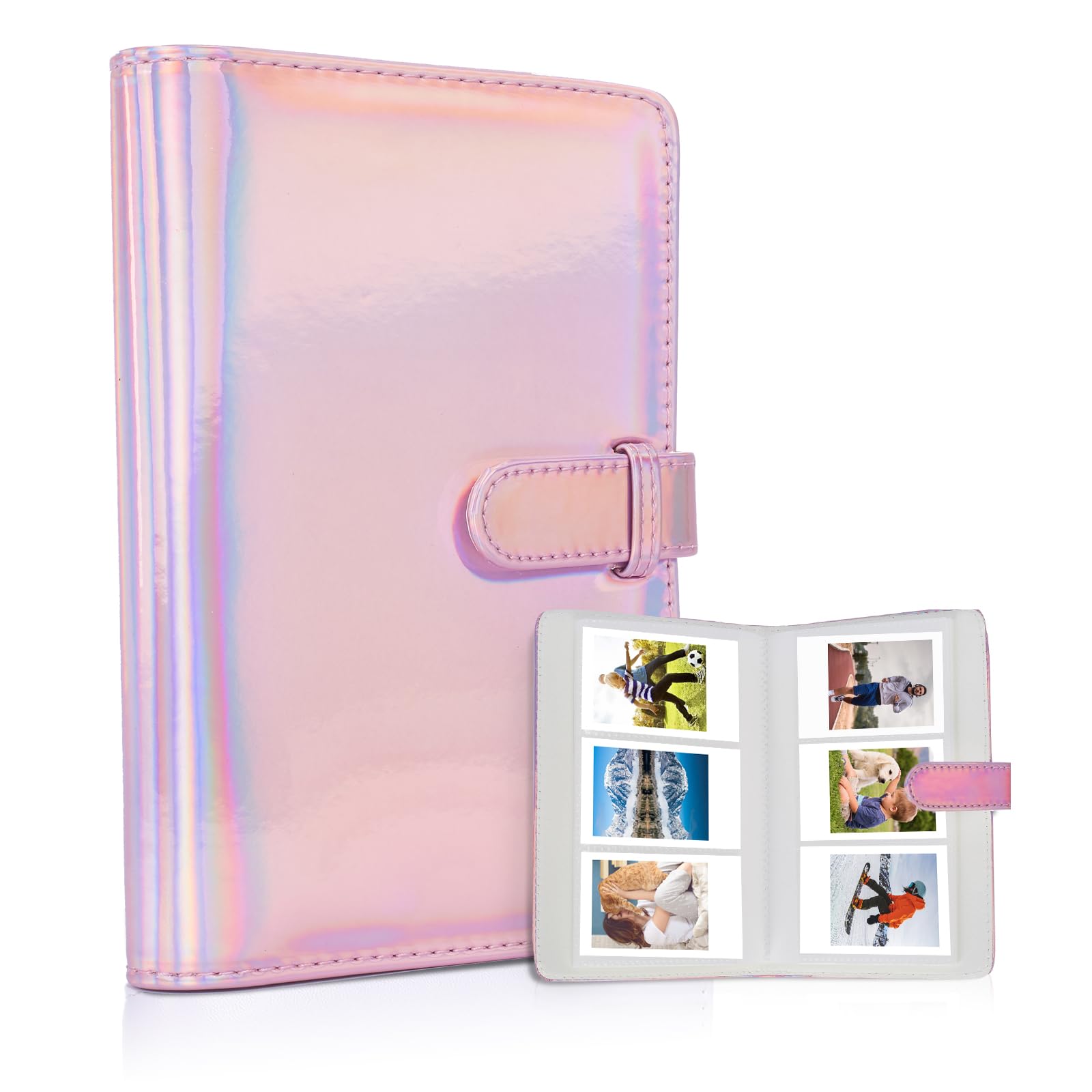 Riosin 108 Pockets Mini Album Compatible with Fujifilm Instax Mini film, Suitable for Instax Mini 12/11/7+/9/Evo/40/99/Liplay, 2x3"Photo Album for Canon ivy 2 Kpop Photocard(Magic Pink) — image 1