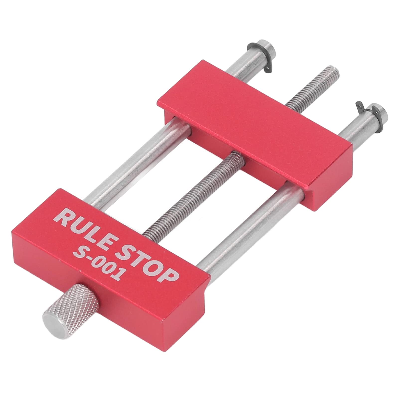 Red Aluminium Alloy Woodworking Rule Stop High Accuracy Ruler Block Positioning Block Ruler Limiter