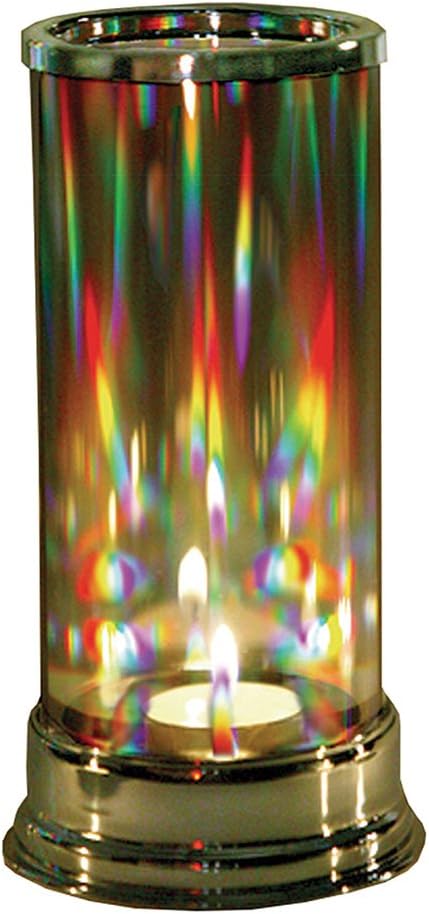 SIGNALS Rainbow Hurricane Candleholder - Crystal Prism Glass Cylinder: Home & Kitchen