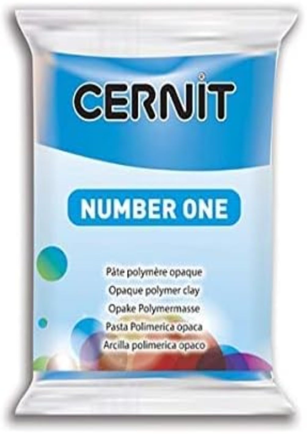 CERNIT CE0900056200C - A Pack of Polymer Clay Block - Number One Range - Modelling and Baking Clay - Blue Colour - 56 g block - Manufactured in Belgium