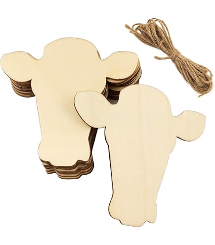 18 Cow Cutouts Aus MDF – Unlackierte Holzformen, Verschiedene Größen, Farm-Deko, USA-made