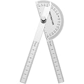 Nortools Stainless Steel Angle Protractor -180&deg; Two Arm Ruler Adjustable Finder Angle Protractor Ruler Woodworking Machinist Measure Tools((10 cm/ 3.94 Inch)