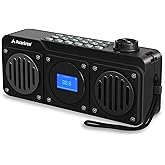 Avantree Boombyte - Portable Digital FM Radio & Bluetooth Speaker with Superb Stereo Sound, Metal Finish, Long Rechargeable P