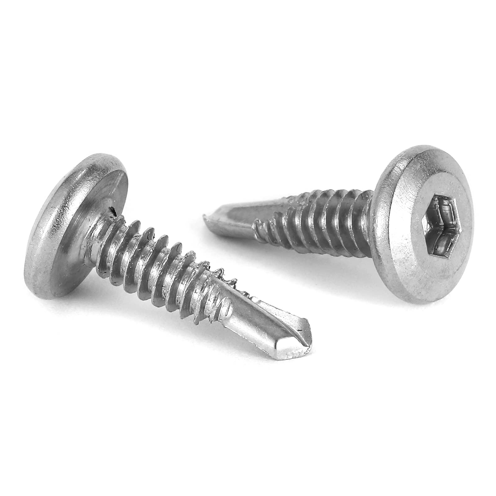 Photo 1 of #12 x 3/4" Sheet Metal Screws 100Pcs 410 Stainless Steel Flat Head Socket Cap Screws, Tek Screws Allen Socket Drive Screws Fast Self Tapping Screws by SG TZH