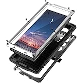 Newhalper Metal Phone Case Designed for Samsung Galaxy S25 Ultra 6.8 inch Heavy Duty Built in Screen Protector Kickstand Military-Grade Protection Rugged Aluminium Cover (Silver)