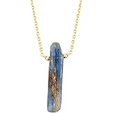 Shivangi Gems Natural Raw Gemstone Pendant Necklace Rough Crystal Necklace Handmade Jewelry Jewelry for Women Adjustable Gold Plated Chain 18 Inch
