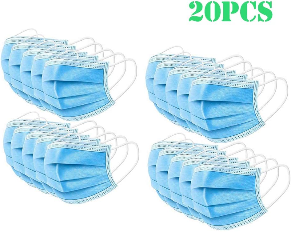 Máscara desechable Antipolución Autoprotección Colgar oreja Ajustable Cómodo para interiores al aire Libre, paquete de 20 piezas