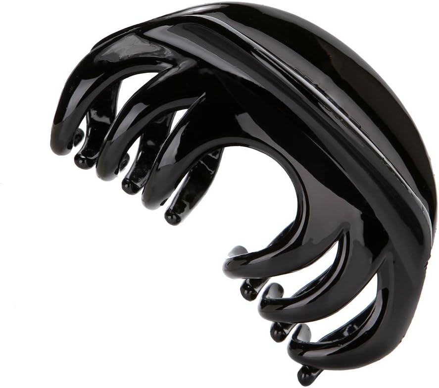 LONEEDY No-slip Grip Large Crystal Plastic Octopus Jaw Clips Hair Claw Banana Clips for Women(Black)