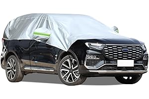 Hrozny Car Windshield Cover for Ice and Snow, SUV Half Car Cover Top with Reflective Straps, Winter Car Snow Cover Universal Fit for Most Cars (SUV)
