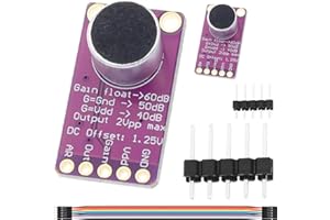 DAOKAI MAX9814 Microphone Amplifier Module Auto Gain Control Board 2.7V - 5.5V 40dB / 50dB / 60dB Gain Setting MIC Low Noise 