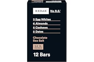RXBAR Protein Bars, Protein Snack, Snack Bars, Chocolate Sea Salt, 22oz Box (12 Count)