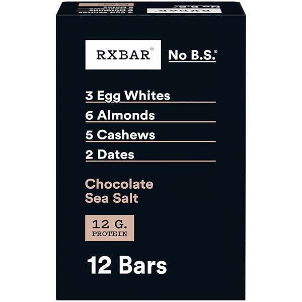 RXBAR PROTEIN BARS, PROTEIN SNACK, SNACK BARS, CHOCOLATE SEA SALT, 22OZ BOX (12 BARS)