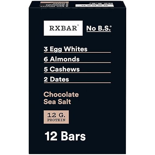 RXBAR Protein Bars, Protein Snack, Snack Bars, Chocolate Sea Salt, 22oz Box (12 Count)