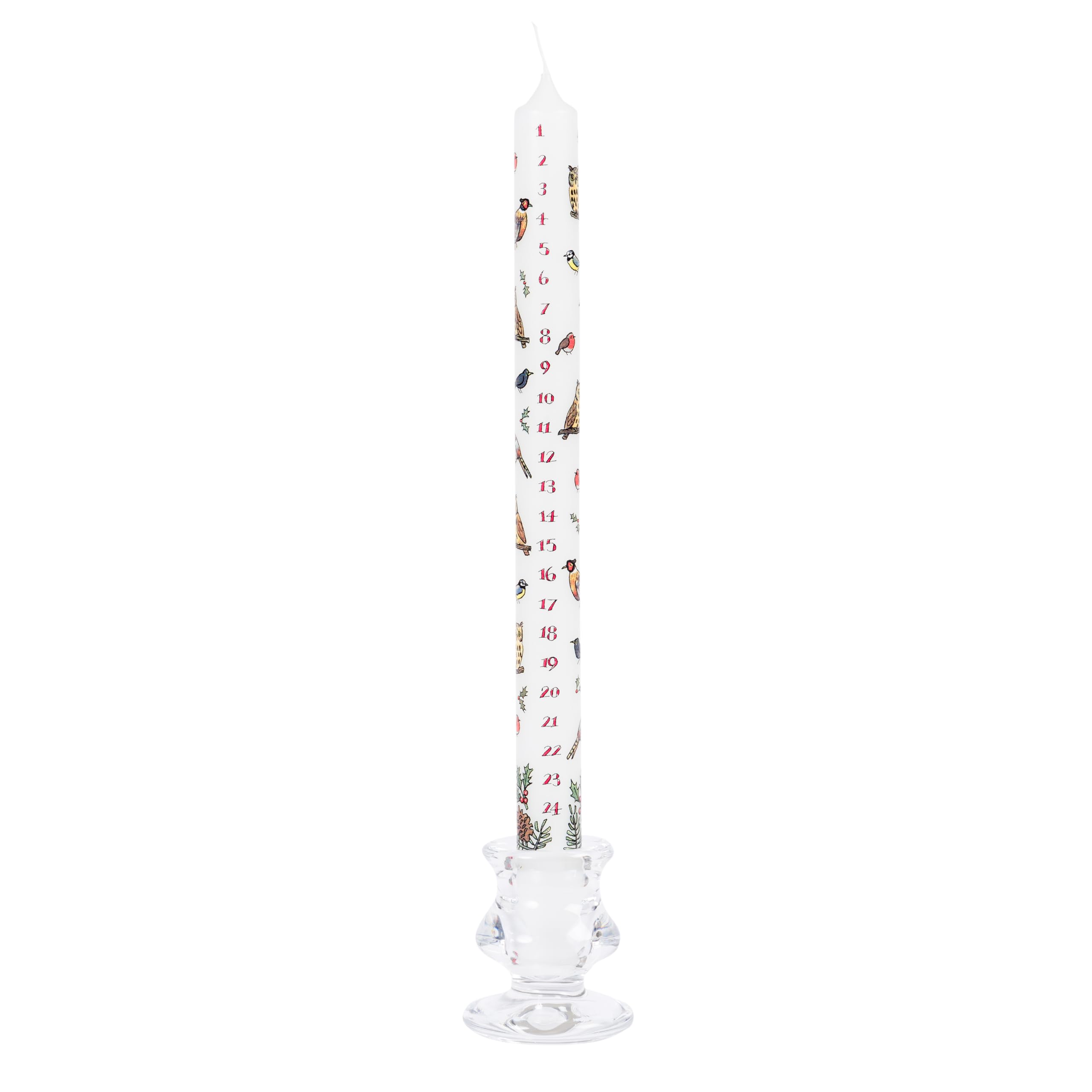 Alison Gardiner Winter Birds Wax Christmas Advent Dinner Candle 12 Hours Burn Time 29.5 cm