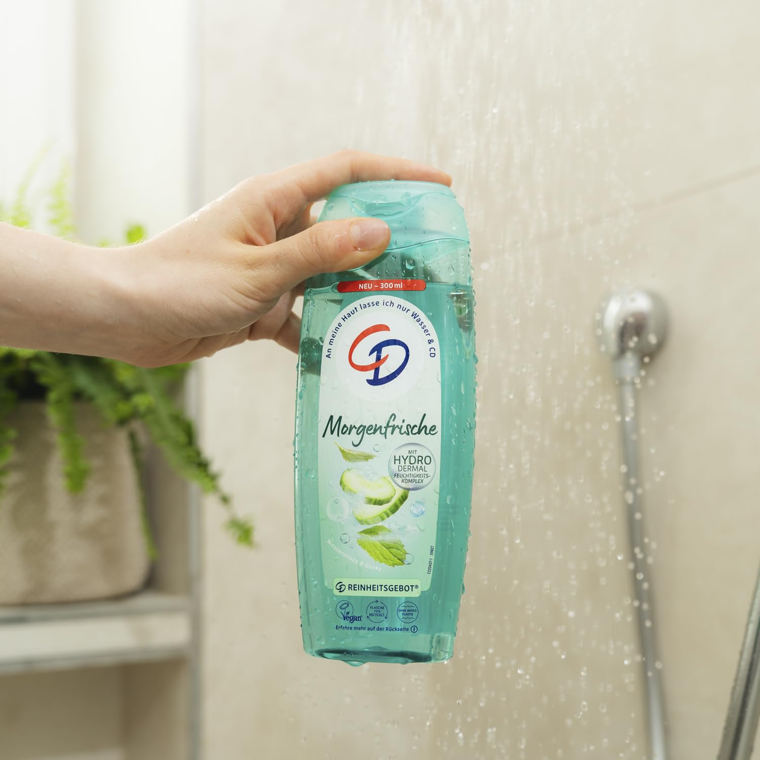CD Dusche 'Morgenfrische' | Duschgel mit Pflanzenextrakt | Pflegeprodukt mit belebendem Duft | Mit Hydro-Dermal-Komplex | Für empfindliche Haut geeignet | ohne Mikroplastik & vegan | 300ml 3