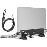 AboveTEK MacBook &amp; Surface Laptop Locking Station with Combo Lock Cable, Anti Theft Folding Security Laptop Desk Mount, Adjustable &amp; Portable, Fits 12"-16" Laptops/Notebooks (Black)