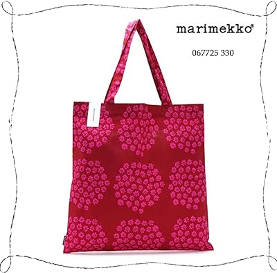 Amazon Marimekko マリメッコ 330 Puketti Bag プケッティ ブーケモチーフ Pink Dark Red Violet Pink ファブリック バック トートバッグ エコバック 並行輸入品 ショルダーバッグ