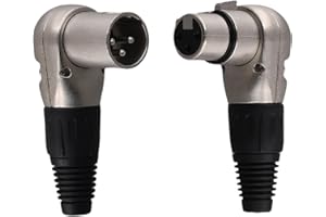 Beuiouer 1Pair 3 Pin XLR Male Female Jack Connector Mic Cable Right Angle 90 Degree Audio Wire Connector for Speaker Systems