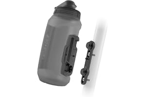 FIDLOCK Twist Bottle 750ml/25oz + Base Systems | New Leak-Proof, Self-Sealing Bottle Cap | Bike Water Bottle Holder with No Screws & Attached Bottle | Cage Free Magnetic Rack | Smoke