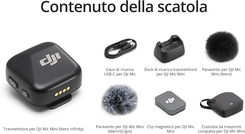 Trasm Mic Mini (Nero infinity), leggerissimo, audio di alta qualità