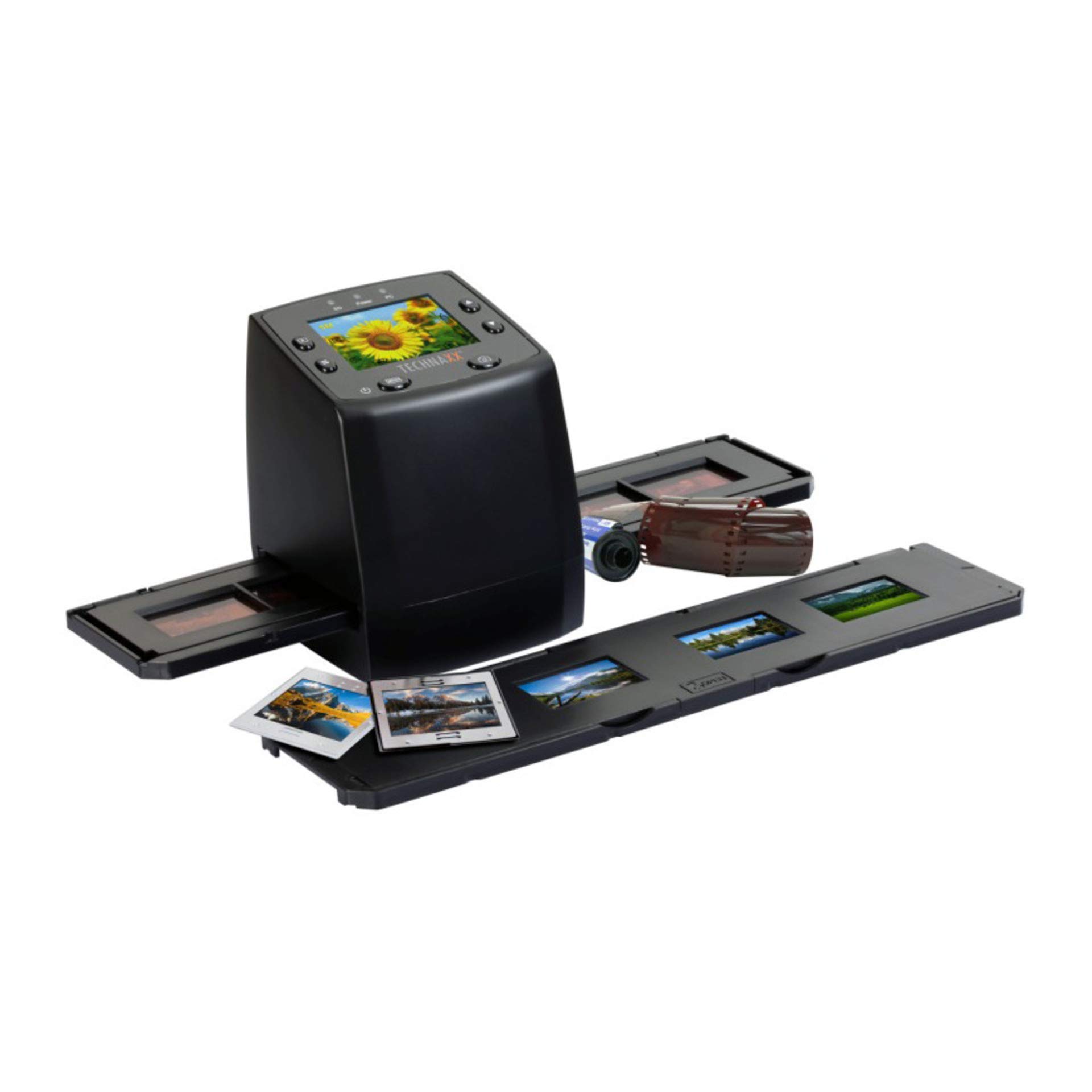 Technaxx 4166 DigiScan DS-02 scanner for negative films and slide films (SD card slot, 6.1 cm (2.4 inch) TFT display, USB 2.0)