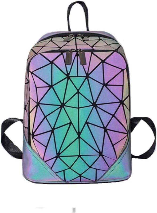 Geometric Backpack Fashion Backpacks Luminous Holographic Bag Leather Backpack Sequin Backpack Reflective Backpack School College Rucksack