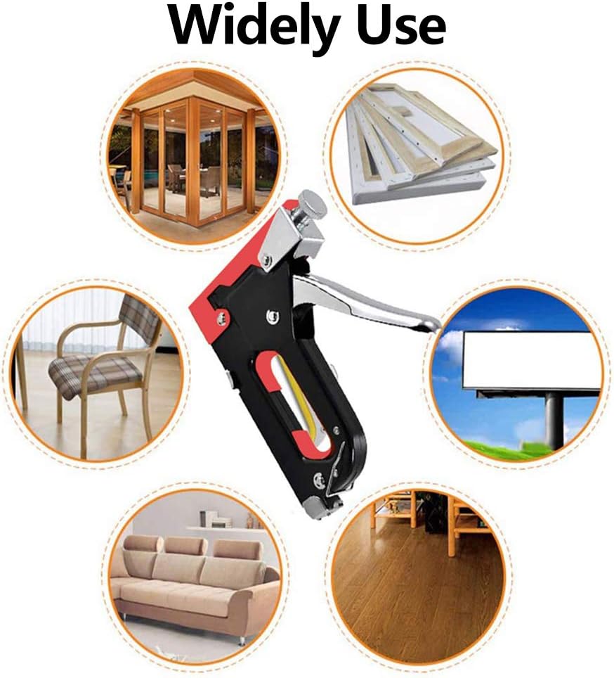 Staple Gun Kit with Remover and 3000 Staples Heavy Duty 3 in 1 Manual Steel Staple Gun for Decoration Floor Furniture : Office Products