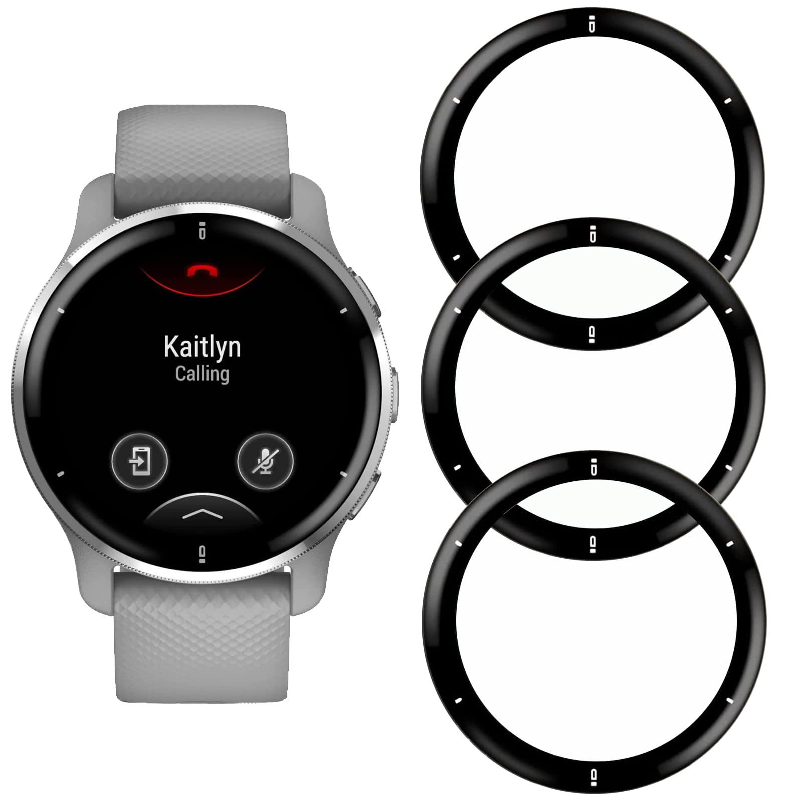 KELOLIN Screen Protector for Garmin Venu 2 Plus, Easy to Install [3 Pack] 3D Curved Edge Anti-Scratch,Anti-Fingerprint HD Ultra Shatterproof Flexible Protector Compatible with Garmin Venu 2 Plus