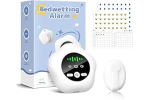 Prabensei Wireless Bedwetting Alarm for Boys and Girls, USB Rechargeable, High-Sensitivity Sensor, 3 Alert Modes, White, ABS 