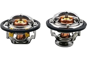 QLZOZB Front & Rear Thermostat Kit Fits for Chevrolet Express Silverado GMC Savana Sierra 6.6L Duramax 2001-2017, Engine Coolant Thermostat Replace 97241129 97241130