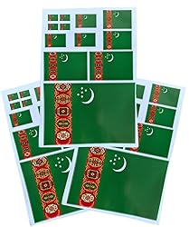 EUIOSFDC Decal in Multiple Sizes Turkmenistan Flag